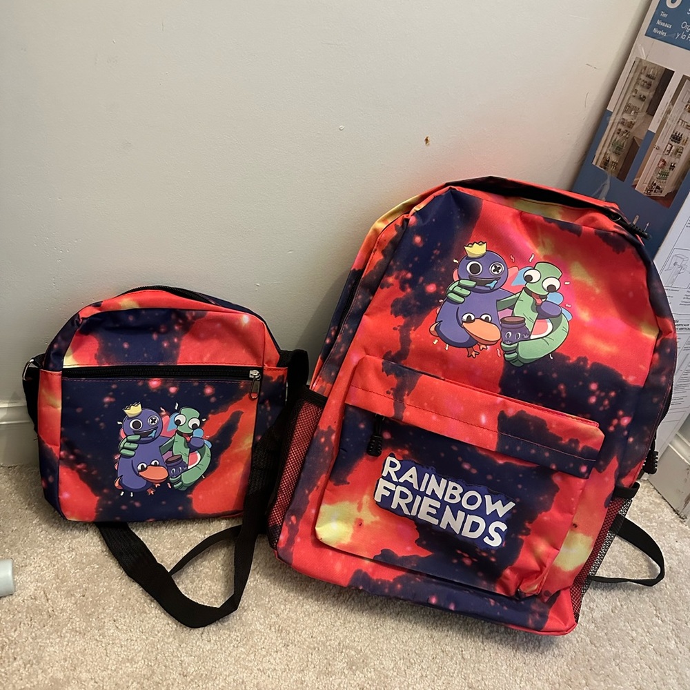 Rainbow friends bag and lunch bag